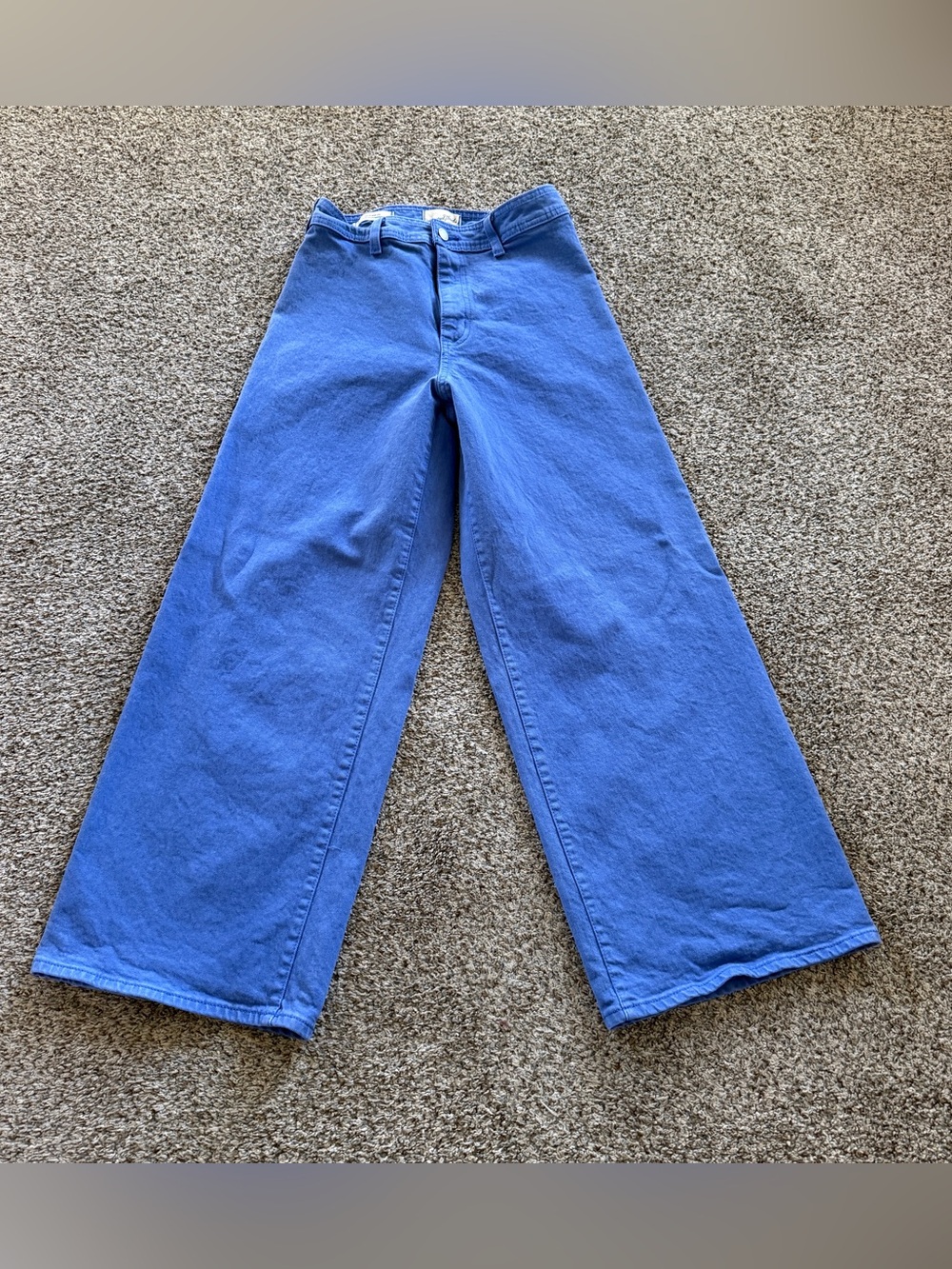 Wide-Leg Women's Jeans in Cornflower Blue Size 6